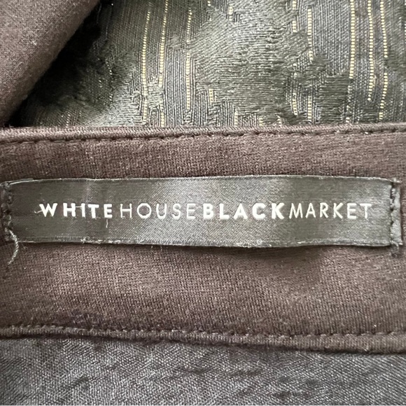 WHBM Black ponte pant with gold jacquard threading - Picture 8 of 8